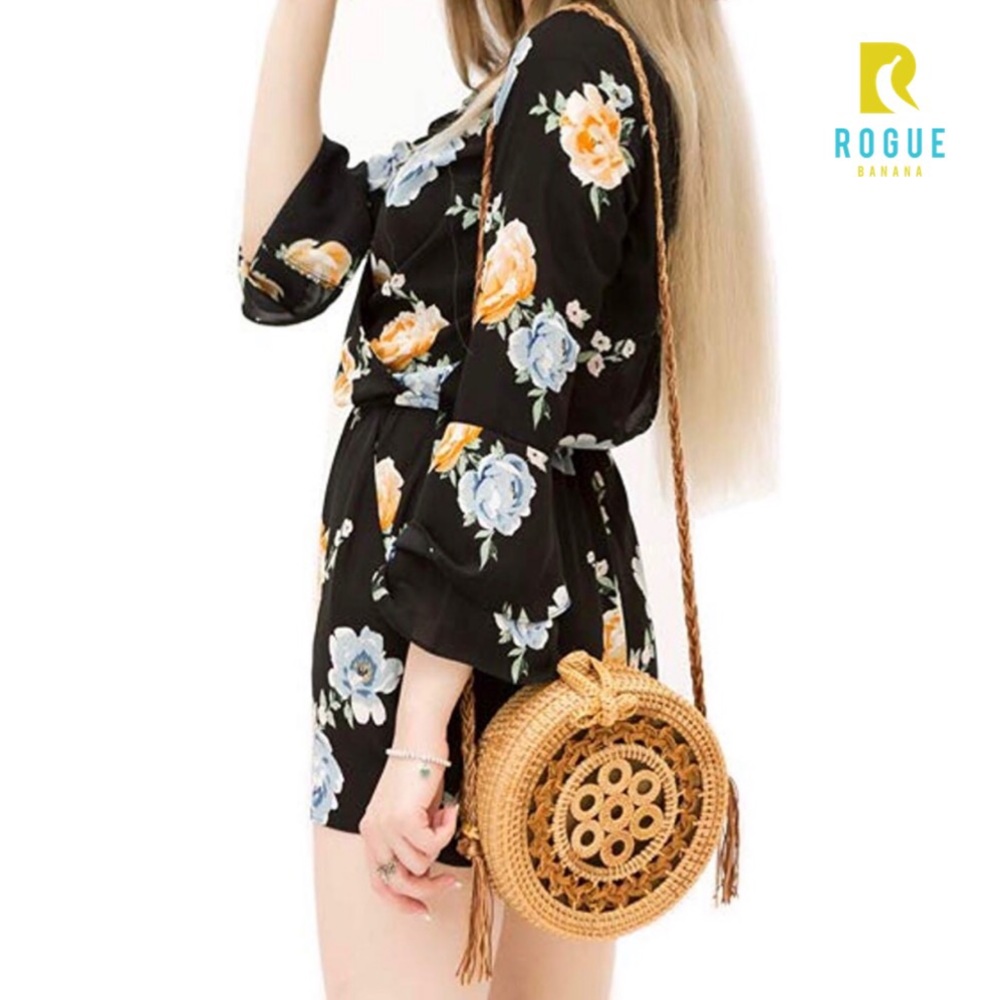 🏝🆕Handwoven Bali Ata Round Rattan Purse Bag🆕🏝